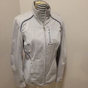 Play Dry with Bobby Jones X-H20 Gray with Navy Trim Full-Zip Golf Jacket